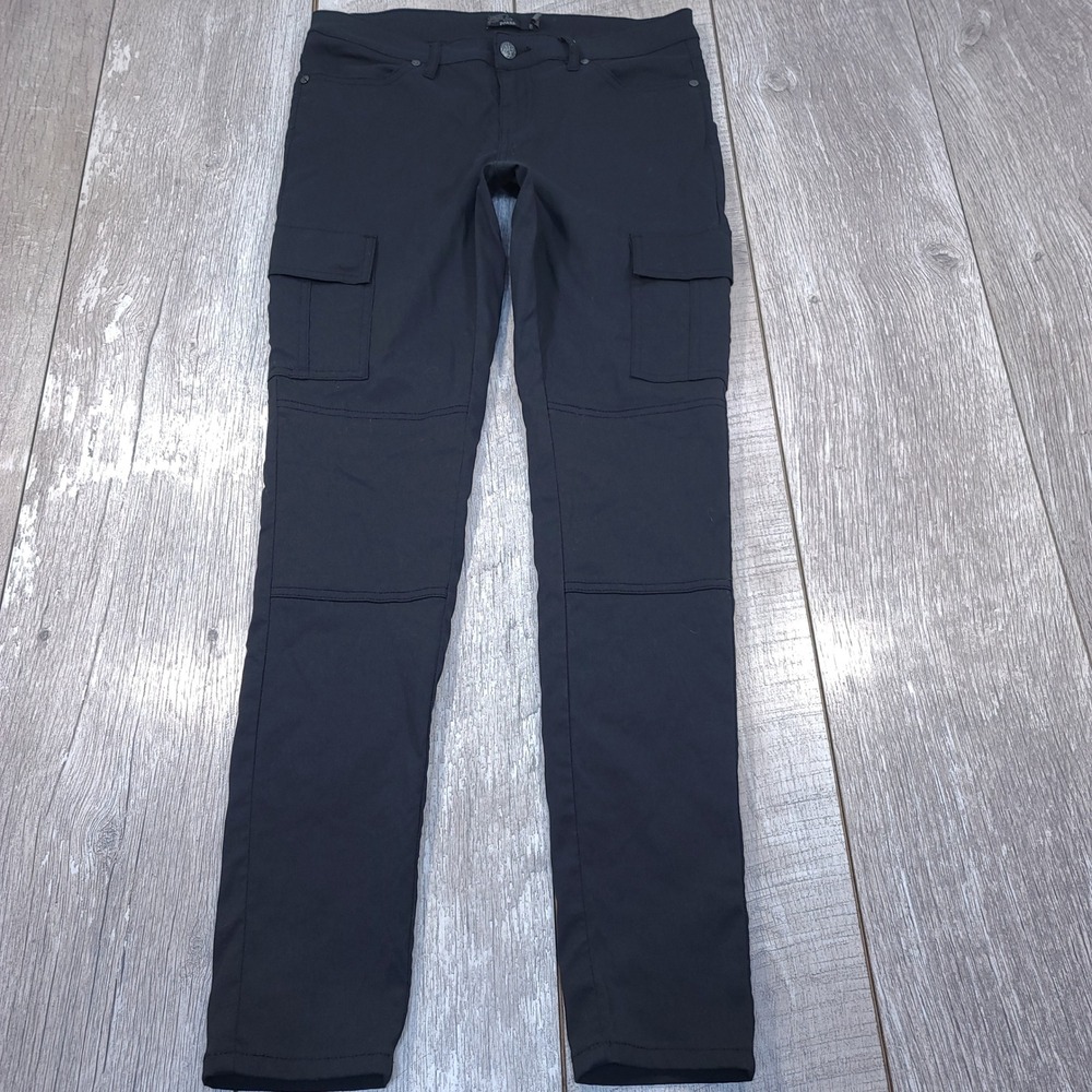 Prana Meme Cargo Pants Women Size 6 Black Stretch Hiking Outdoor Trousers